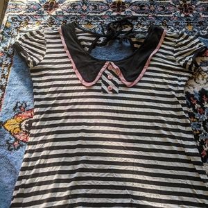 Rock steady striped tie back shirt 2xl